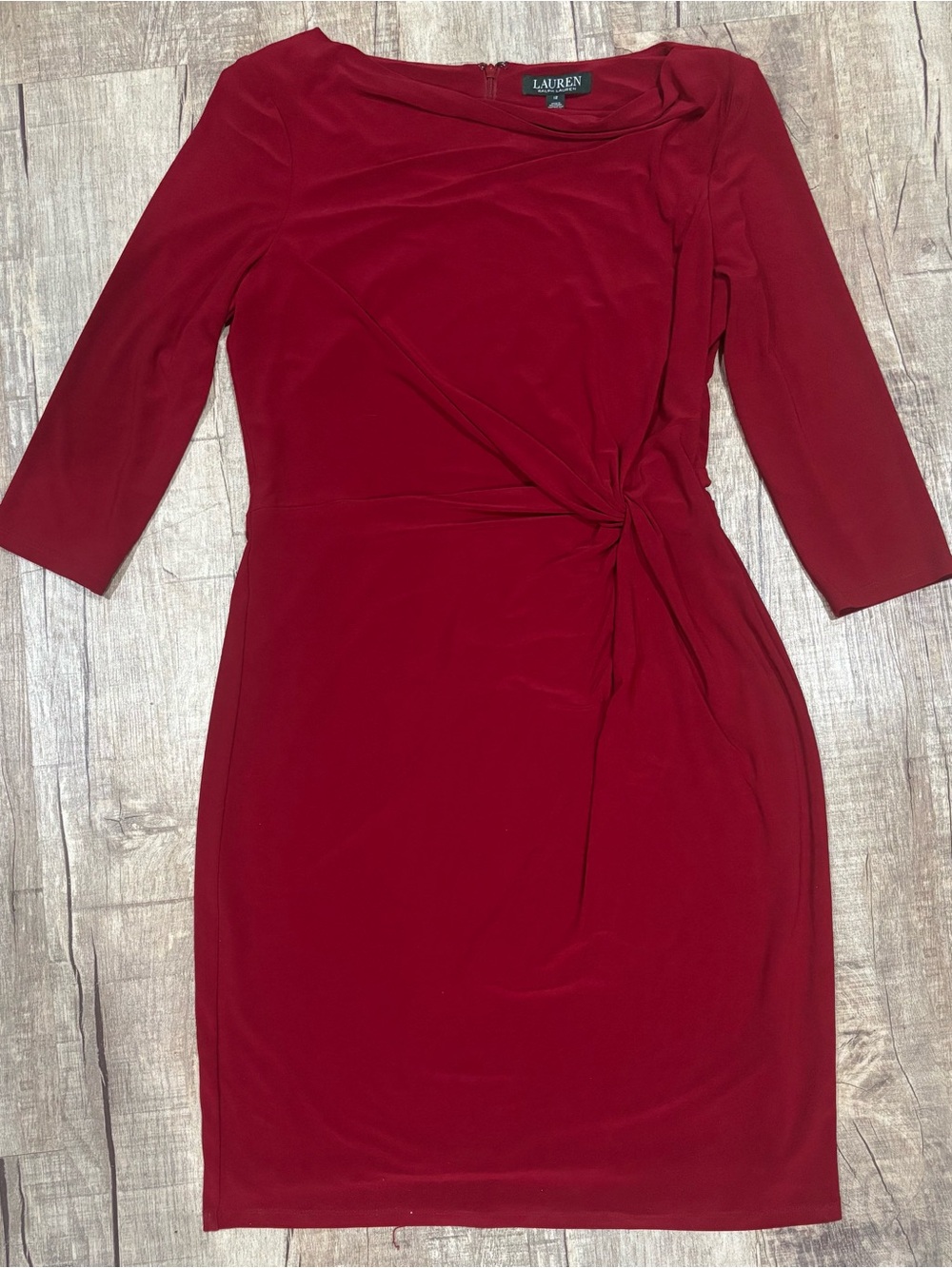 Ralph Lauren Cherry Red Long Sleeve Sheath Dress